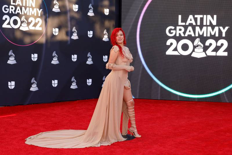 LAS VEGAS, NEVADA - NOVEMBER 17: Karol G attends the 23rd Annual Latin GRAMMY Awards at Michelob ULTRA Arena on November 17, 2022 in Las Vegas, Nevada. (Photo by Frazer Harrison/Getty Images)