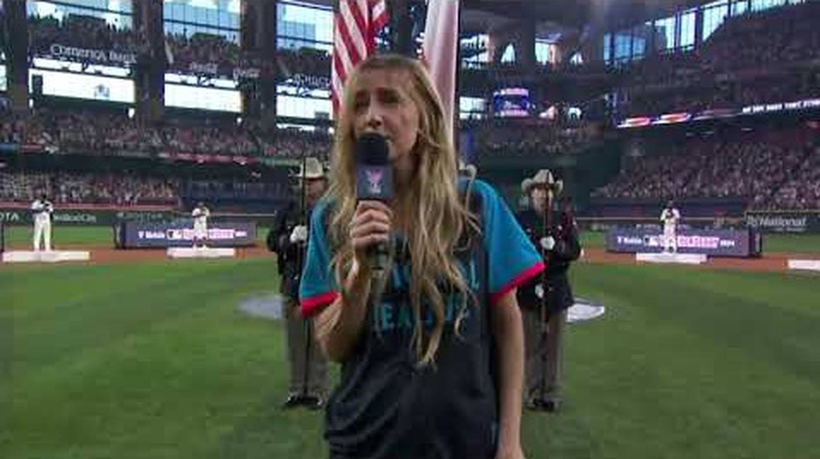 WATCH Ingrid Andress Struggles With National Anthem At MLB Home Run