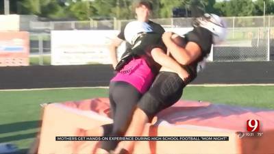 WATCH: Moms Tackle Sons For High School Football Mom’s Night