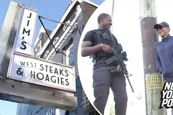 WATCH: Jim’s Cheesesteaks In Philly Hires Guards With Assault Rifles