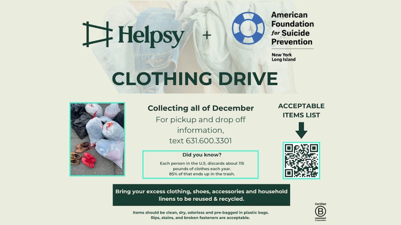 Clothing Drive for American Foundation for Suicide Prevention